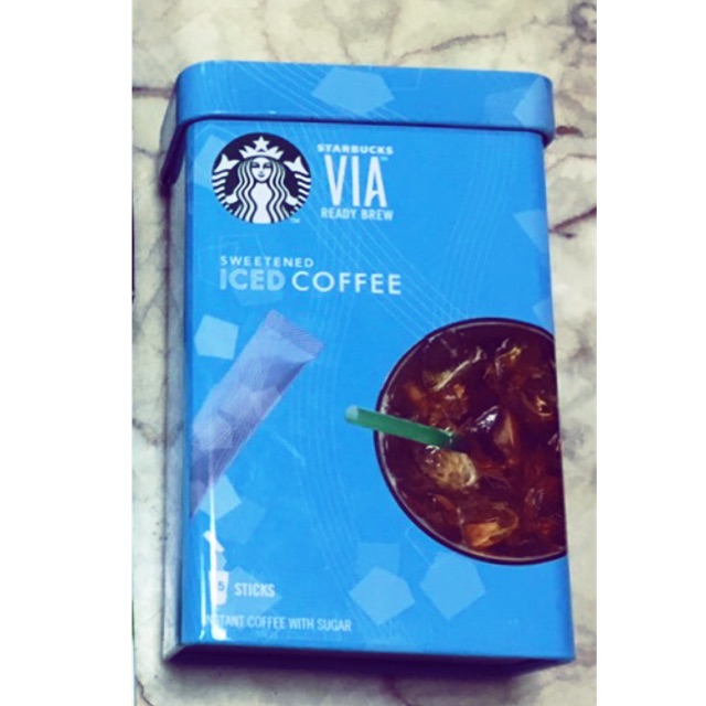 (ของแท้ พร้อมส่ง) Starbucks via iced coffee **แบบกล่องเหล็ก**