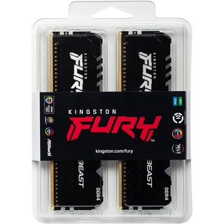 KINGSTON 16GB 3600MHz DDR4 CL17 DIMM (8*2) FURY Beast RGB KF436C17BBAK2/16  (Warranty LT)