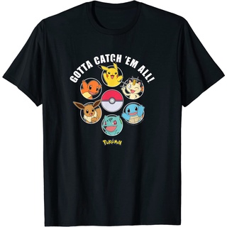 เสื้อยืด พิมพ์ลายโปเกม่อน Gotta Catch Em All Group สําหรับผู้ใหญ่