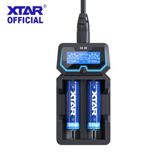 Xtar X2 AC Powered 2A ที่ชาร์จแบตเตอรี่ Li-ion/ Ni-MH หน้าจอ LCD แบบชาร์จเร็ว