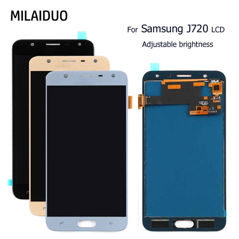 Oled LCD สําหรับ Samsung Galaxy J7 Duo J720 LCD J720F SM-J720F จอแสดงผล Touch Screen Digitizer