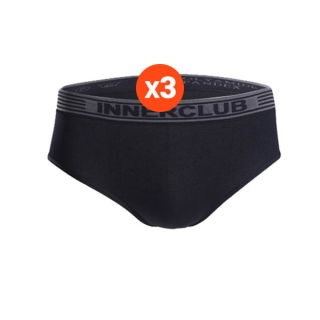 Inner Club กางเกงในชาย รุ่น ซีมเลส โปร (Seamless Pro) แพค 3 ตัว สีดำล้วน