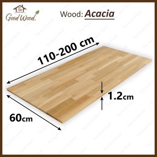 หน้าโต๊ะ ไม้Acacia 12 mm กว้าง 60 cm. ยาว 110-200 cm.เกรดต่อตรง ใช้ทำชั้นวางของ งานตกแต่งต่างๆ ท็อปโต๊ะ ไม้DIY