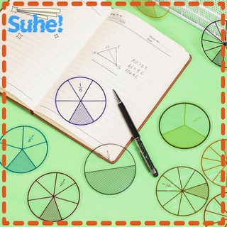 SUHE 12PCS Learn Addition And Subtraction Instrument Toy Fraction Score Question Demonstrator Montessori Teaching Aids Round Plastic Gifts Math Chips Student Teaching Tools