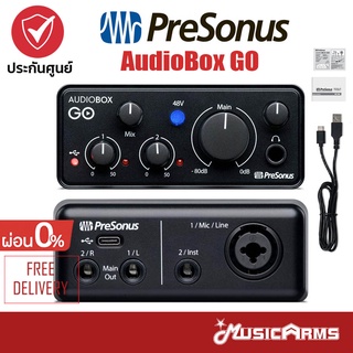 PreSonus AudioBox GO ออดิโออินเตอร์เฟส Audio Interface อุปกรณ์พร้อมใช้งาน ฟรี**ประกันศูนย์ 1ปี** Music Arms