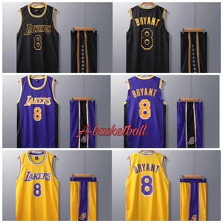 ชุดบาส ทีม LAKERS  เบอร์8 มีชื่อนักบาสและมีเบอร์