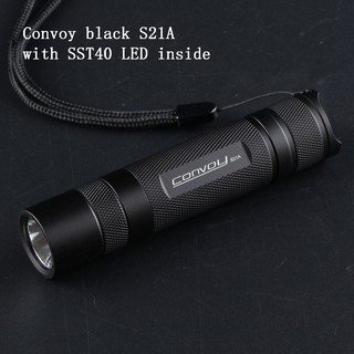 ไฟฉาย Convoy S21A + หลอด sst40 2300LM สีดำ 12 กรุ๊ปโหมด