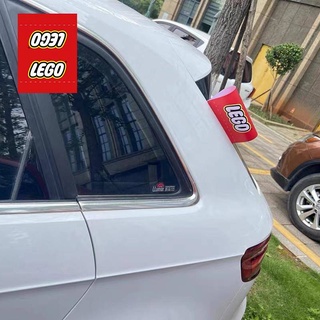 Trending Unique Car Machine Cover Door Decoration Sticker Lego Label Small Tail Washed Trunk Personality Lego shOL