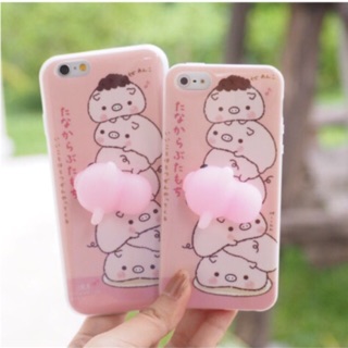 เคสหมู โมนิ i5,6,6+,7,7+  เคสขอบนิ่ม ขาวขุ่น น่ารัก จิ้มเล่นสนุกๆ