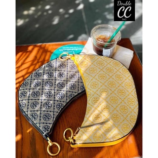 (แท้ 💯%‼ Factory) TORY BURCH T MONOGRAM MINI JACQUARD HOBO BAG