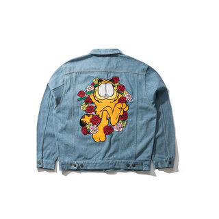 SLUM LTD - THE HUNDREDS Garfield Roses Denim Jacket Light Wash