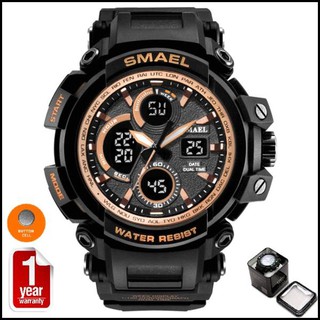 SMAEL นาฬิกาข้อมือผู้ชาย แท้ 100% กันน้ำ ระบบ Analog &amp; Digital LED รุ่น SM1708