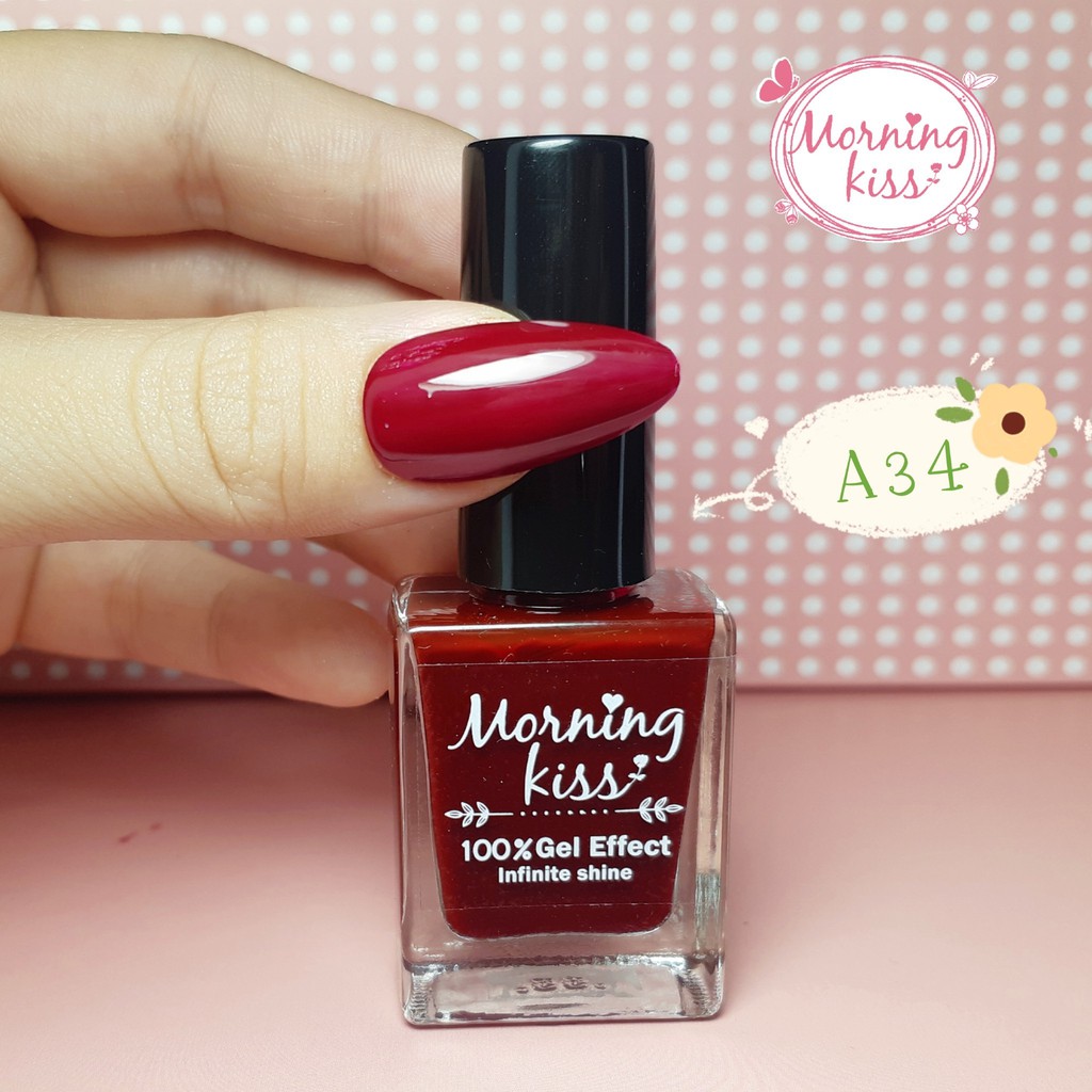สีเจลไม่อบ สีกึ่งเจล ยาทาเล็บ Morning Kiss สีทาเล็บเจล สีทาเล็บเจลไม่ต้องอบ สีทาเล็บกึ่งเจล ยาทาเล็บ