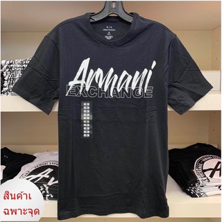 Armani Exchange Ax เสื้อยืดลําลองแฟชั่นสําหรับผู้ชายผ้าฝ้ายแขนสั้นคอกลมพิมพ์ลาย