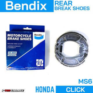 Bendix ผ้าเบรกหลัง MS6 สำหรับ Honda click110/110i