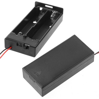 3.7V 2x 18650 Battery Holder Box Storage Case Container With Cable ON/OFF Switch