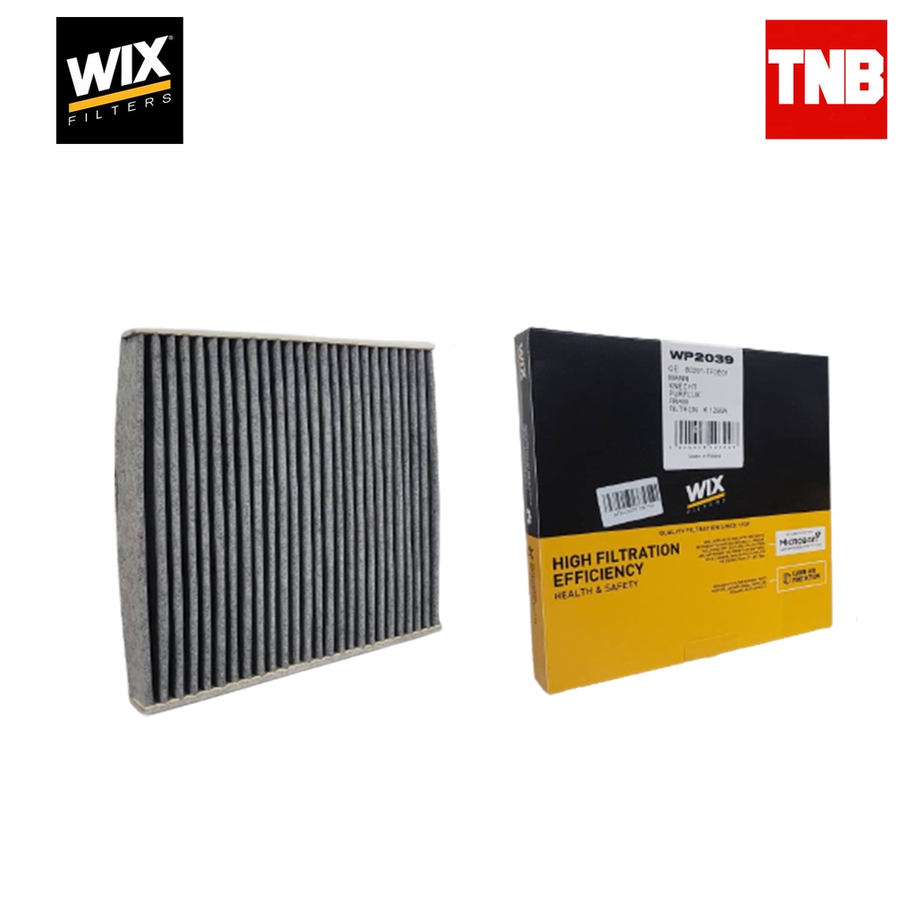 Wix กรองแอร์ คาร์บอน Honda Civic FC FK City Jazz (GE,GK) BRV HRV Brio Mobilio Freed WP2039