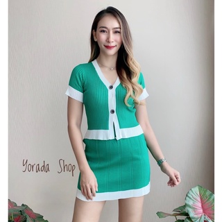 ชุดเซ็ทกระโปรง ชุดเซ็ท เสื้อ+กระโปรง   (รหัส งF)