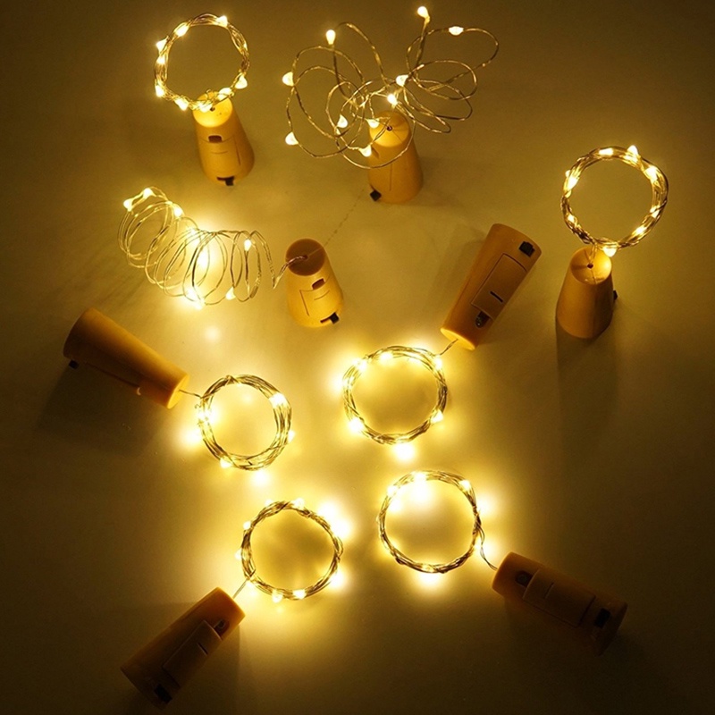 แบตเตอรี่ขับเคลื่อน Garland ขวดไวน์ไฟ Cork 2M 20 LED สีสัน Fairy ไฟ String สําหรับตกแต่งงานแต่งงาน ราคา ถูกที่สุด ดีลบีเคเค แกลเลอรีภาพที่ 3