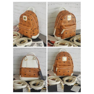 กระเป๋าเป้ MCM mini  Bebe รุ่น Boo Backpack in Skyoptic Visetos ของแท้100%