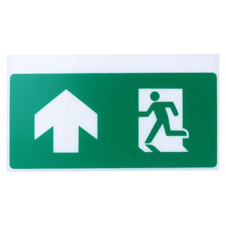 แผ่นป้ายทางออกฉุกเฉิน DELIGHT GLA1 ป้าย ขึ้นไปทางซ้าย EMERGENCY EXIT SIGN DELIGHT GLA1 PERSON THROUGH DOORWAY IN LEFT DI