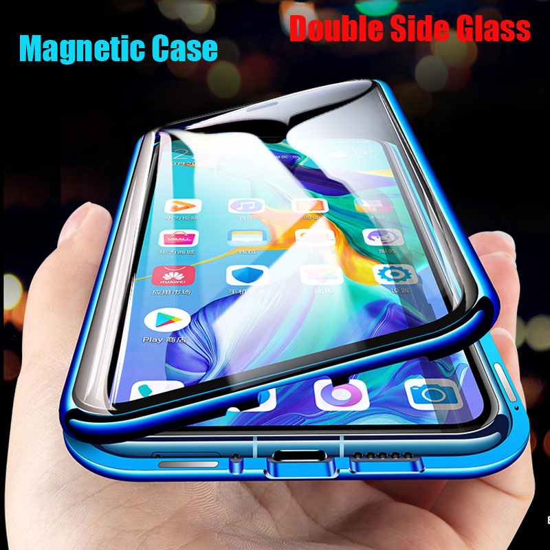 Samsung 360 กระจกสองด้านแม่เหล็กโทรศัพท์มือถือสําหรับ Samsung A7 A8 A9 A8Plus 2018 A80 A60 A9S กรณีโ