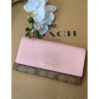 พร้อมส่งแท้💯 COACH TRIFOLD WALLET IN SIGNATURE CANVAS