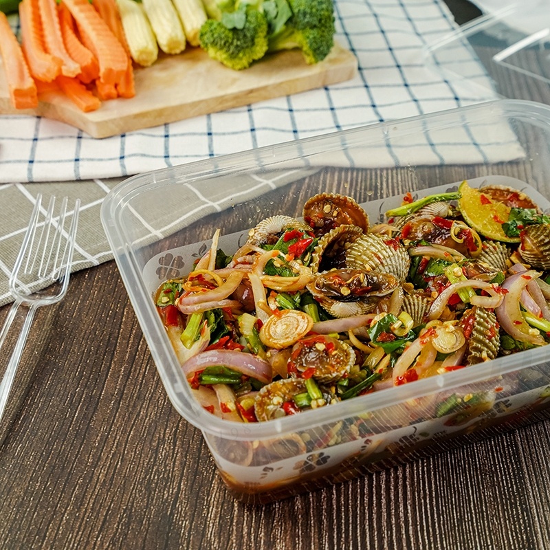 1500ml (ลัง150ใบ) กล่องอาหารพลาสติกเดลิเวอรี่ ขนาด 1500ml พร้อมฝา ใช้แล้วทิ้ง - รูปที่ 6