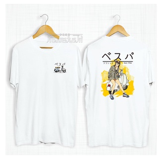 เสื้อยืดผ้าฝ้าย พิมพ์ลายอนิเมะ Kaos WAIFU VESPA JAPAN Street Distro 30s โอเวอร์ไซซ์ สไตล์ญี่ปุ่น สําหรับผู้ชาย และผู้หญิง