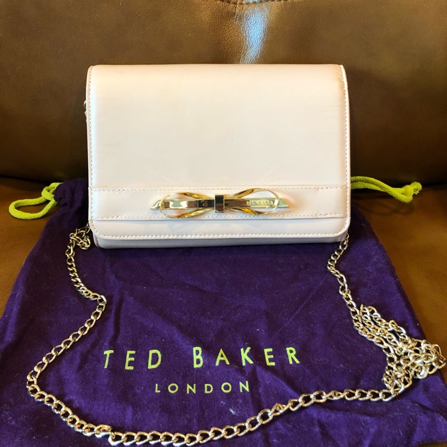 TED BAKER#London#Metal slim bow leather#ของแท้มือสอง#สภาพสวย#