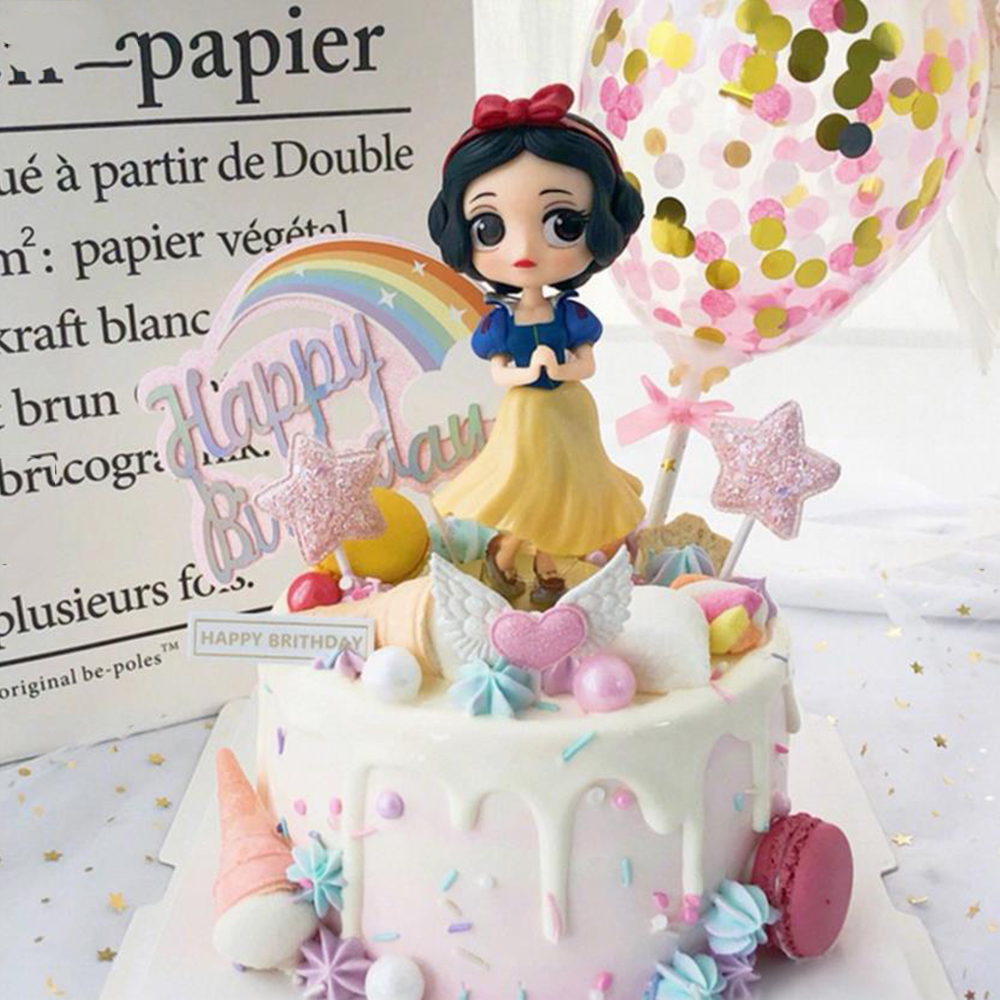 Princess Cake Topper พลาสติกแช่แข็งการ์ตูนอุปกรณ์ตกแต่งงานปาร์ตี้ของเล่นเด็กสาวเค้ก Toppers - รูปที่ 3