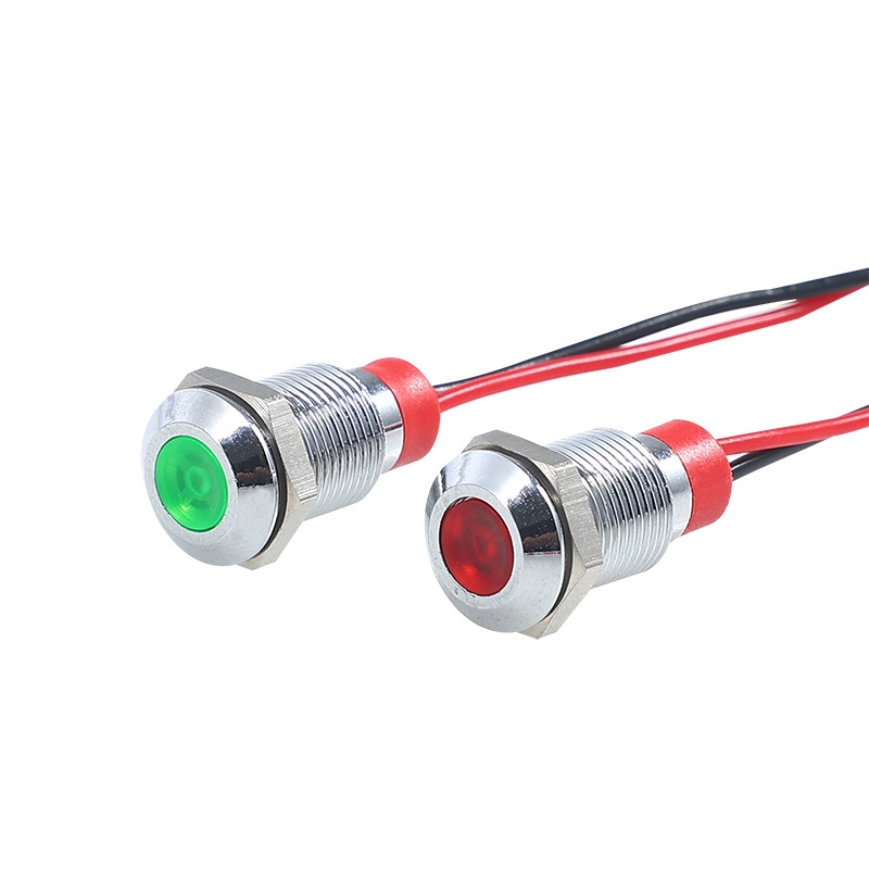6/8/10 มม.ตัวบ่งชี้โลหะกันน้ํา LED สัญญาณไฟ 6V12V24V ตัวบ่งชี้ขนาดเล็ก