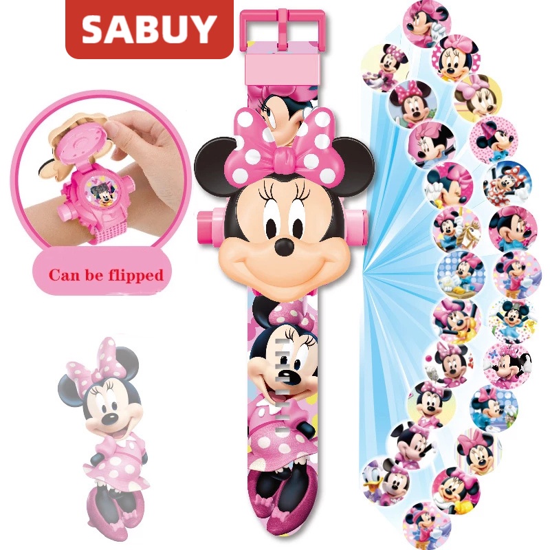 SABUY PAW Patrol นาฬิกาเด็กฉายภาพ นาฬิกาของเล่นเด็ก ดิสนีย์ Minnie Frozen นาฬิกาฉาย ของเล่นสำหรับ การ์ตูน สร้างสรรค์ ของขวัญสำหรับเด็ก