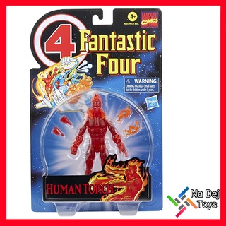 Marvel Legends Retro Fantastic Four Human Torch 6" Figure มาร์เวล เลเจนด์ส เรโทร แฟนทาสติค โฟร์ ฮิวแมน ทอร์ช ขนาด 6 นิ้ว