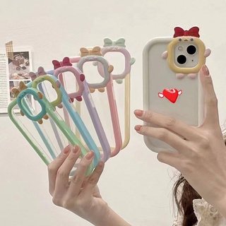 สินค้าใหม่พร้อมส่ง🌈✨ เคสมือถือ เคสซิลิโคนขอบสีขอบน่ารักๆ ขอบโบว์ CS66 เคสสีพาสเทล