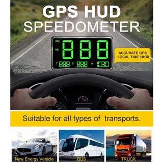 หน้าจอขนาดใหญ่ GPS HUD velocimeter หัวแสดงระบบเตือนความเร็วดิจิตอลสำหรับรถยนต์ทุกคันรถโดยสารรถบรรทุก