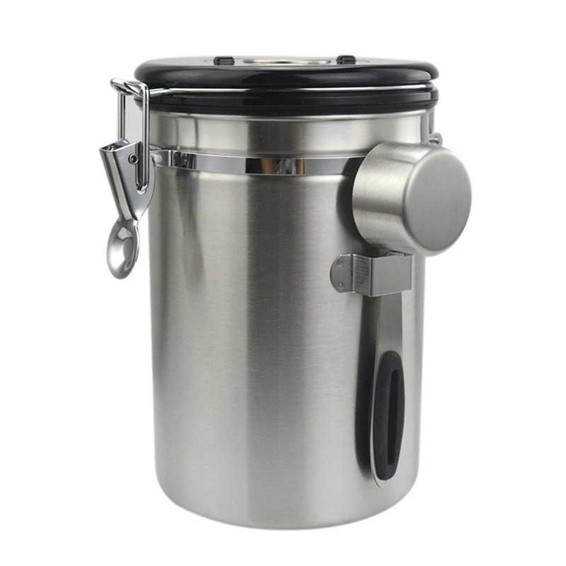 Airtight Coffee Canister Set 1800ml Large Stainless Steel Tea Coffee Storage Shopee Thailand