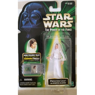 Star Wars Power of The Force CommTech Princess Leia with Hood Action Figure 3.75"