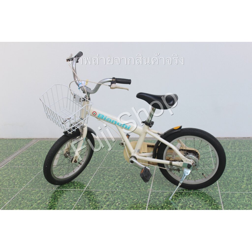 จักรยานเด็กญี่ปุ่น - ล้อ 16 นิ้ว - ไม่มีเกียร์ - อลูมิเนียม - Bianchi - สีขาว [จักรยานมือสอง]