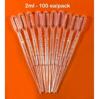 100 ชิ้น/ถุง หลอดหยดสาร/สี ดรอปเปอร์ พลาสติก Plastic Dropper Pasteur Pipette ขนาด 1ml, 2ml, 3ml, 5ml