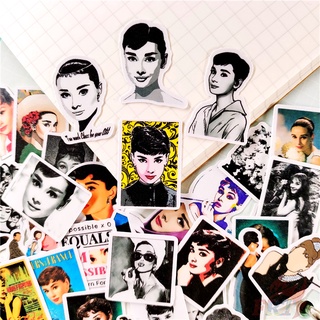 ★★★ Audrey Hepburn Q-4 Retro Beauty Mini Diary Manual สติ๊กเกอร์ ★★★ 50pcs/set DIY Fashion Album Decor สติ๊กเกอร์（Size：2~3cm）