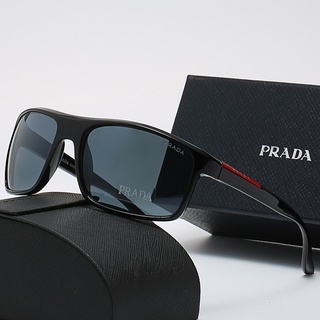 PRADA แว่นตากันแดด ทรงสี่เหลี่ยมผืนผ้า เหมาะกับการขับขี่ ตกปลา และขี่จักรยาน สําหรับผู้ชาย และผู้หญิง