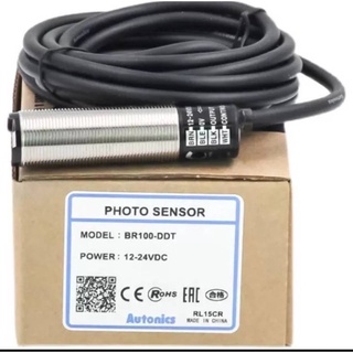 ถูกสุด! BR100-DDT BR100DDT  Photo sensor M18 ชนิด NPN ระยะจับ 10CM ไฟ12-24VDCราคา550ฟรีส่งร้านในไทย