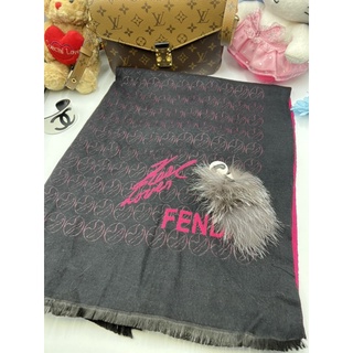 FENDI ผ้าพันคอผ้าคลุมไหล่แบรนด์เนมมือสองแท้