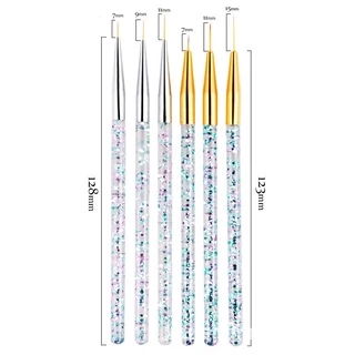 พู่กันเพ้นท์ลายเล็บต่างๆเซท 3ชิ้น 3ขนาดสีเงิน/สีทอง 🦄พร้อมส่งในไทย🦄