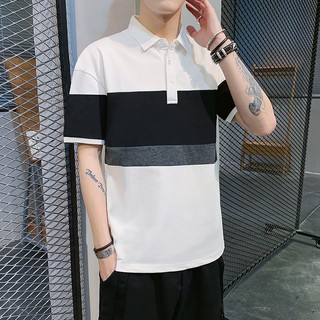 เสื้อโปโลผู้ชาย Business Casual Polo Shirt Colorblock Polo