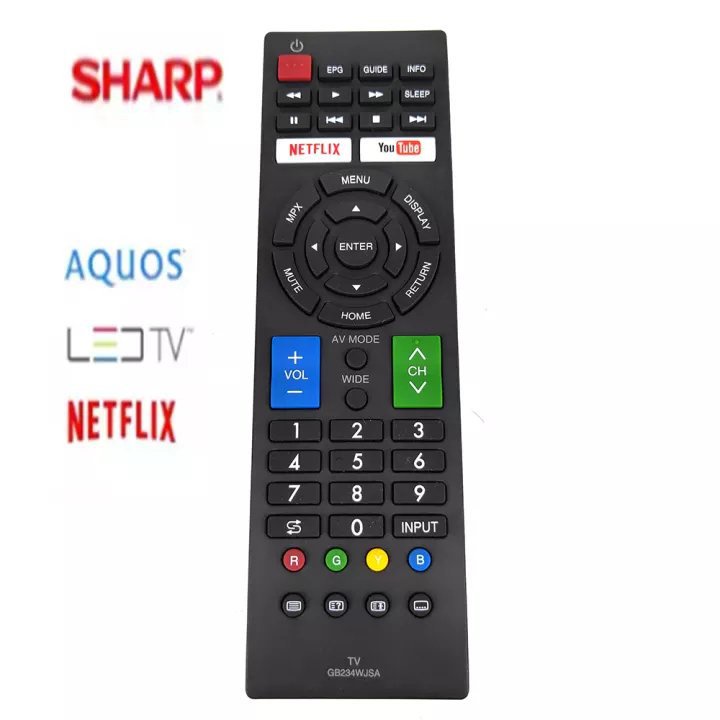 Sharp LCD LED SMART TV รีโมทคอนโทรล GB234WJSA เข้ากันได้กับ Sharp 100%