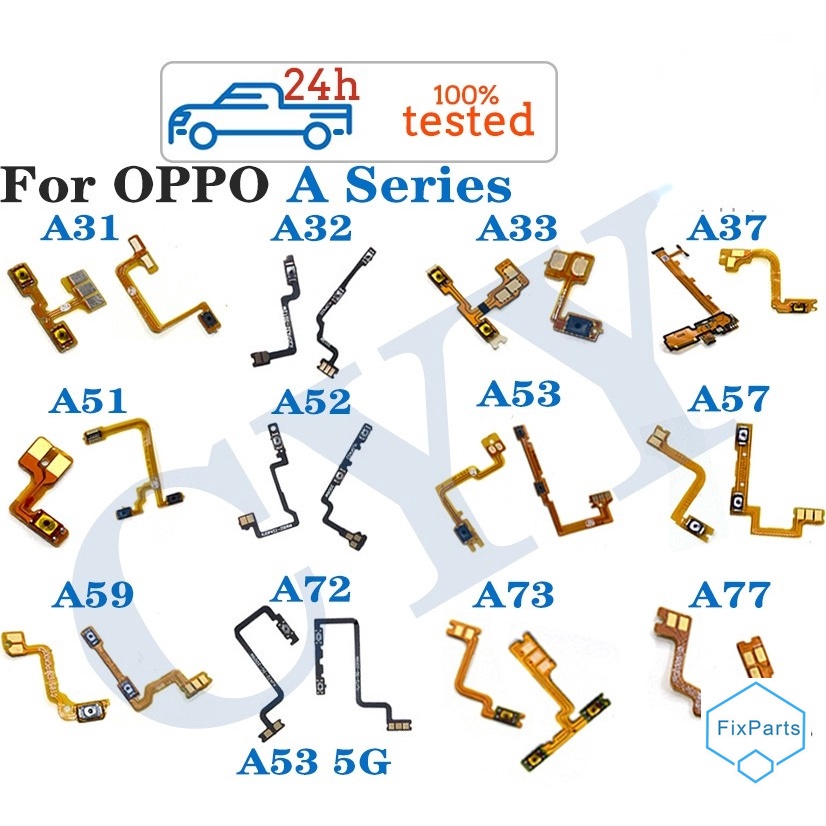 ปุ่มปรับระดับเสียงสวิทช์ควบคุมบนปุ่มFlex CableสําหรับOPPO F1S A5S A31 A33 A37 A51 A71 A57 A59 A72 A7