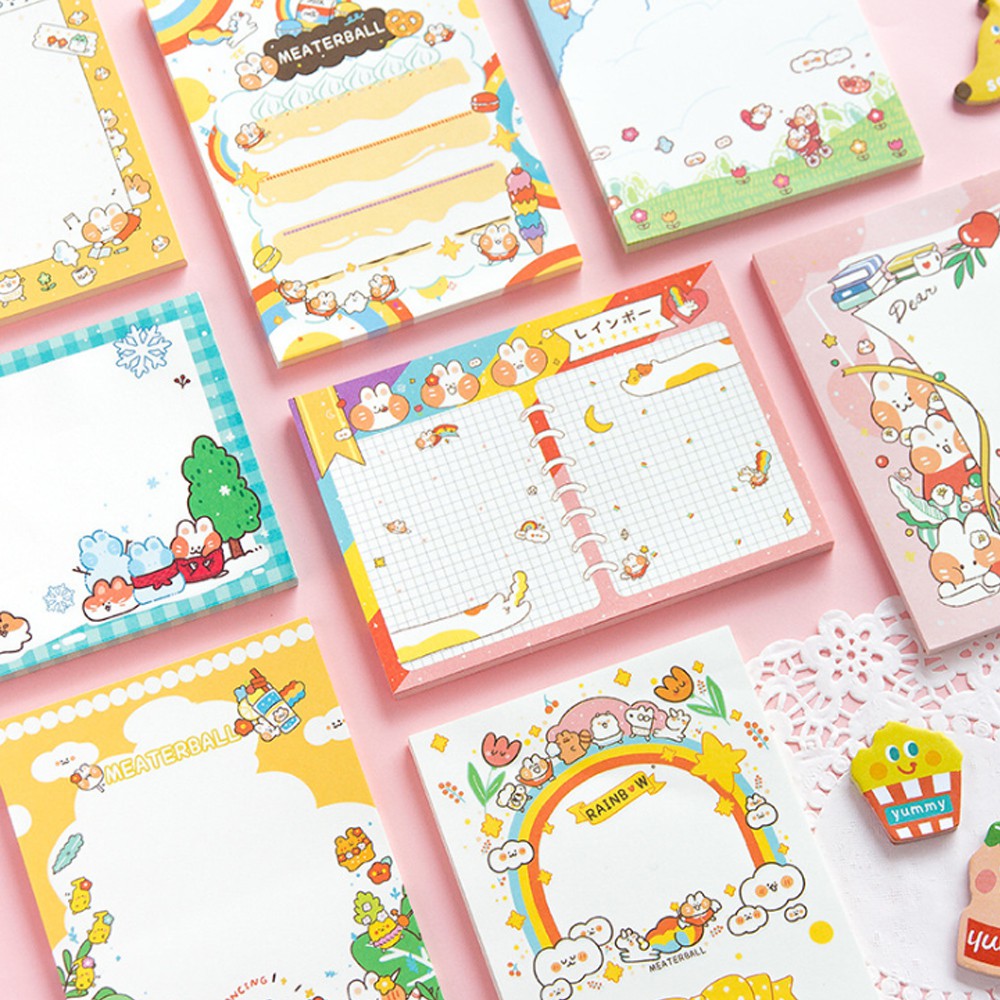 กระดาษโน๊ต แมวหูกระต่าย 50 แผ่นใหญ่ BIG Rabbit Cat Notepad Memopad mimisplan
