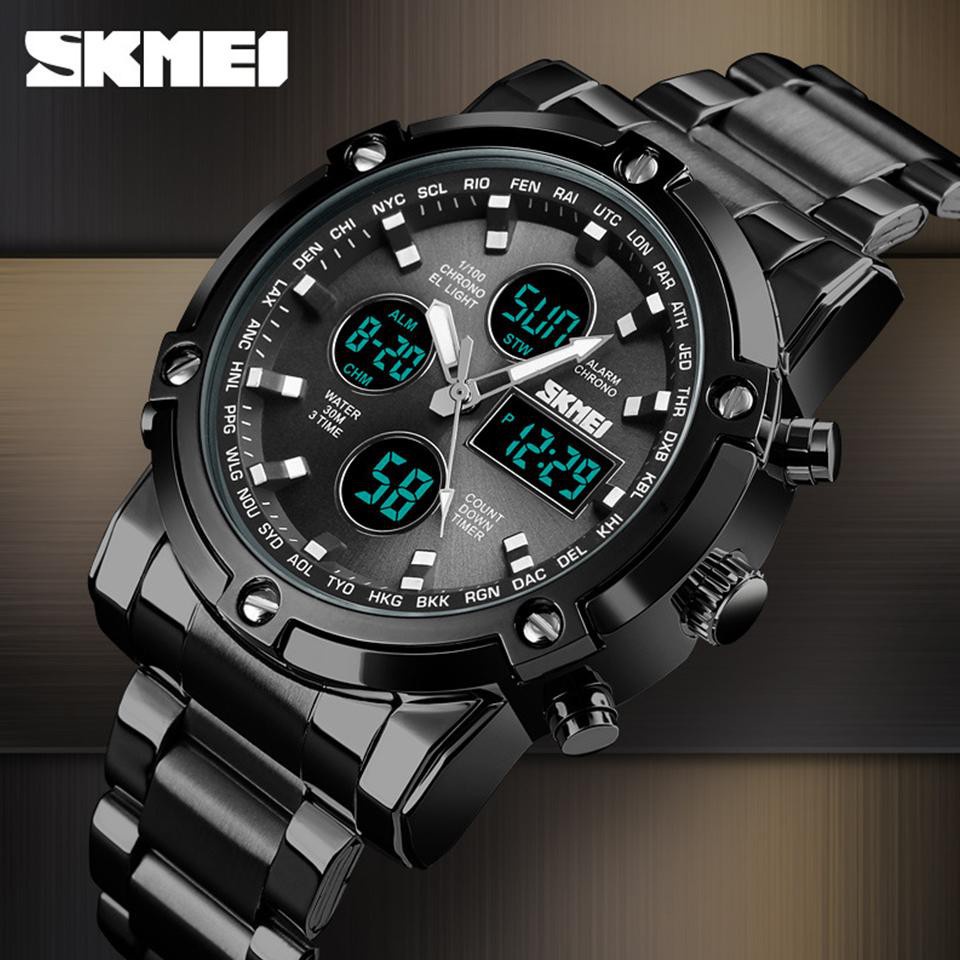 นาฬิกาข้อมือผู้ชาย สายนาฬิกาข้อมือซิลิโคน SKMEI 1389 นาฬิกาข้อมือ นาฬิกาสปอร์ต นาฬิกากีฬา ระบบดิจิตอล กันน้ำ ของแท้ 100%